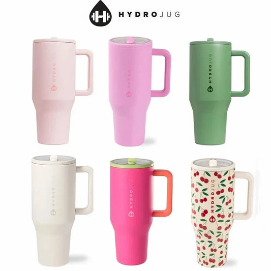 HydroJug Tumbler 32oz / 40oz – Stainless Steel Vacuum Insulated Travel Mug with Straw Lid, Double-Wall Thermal Design for Hot & Iced Drinks